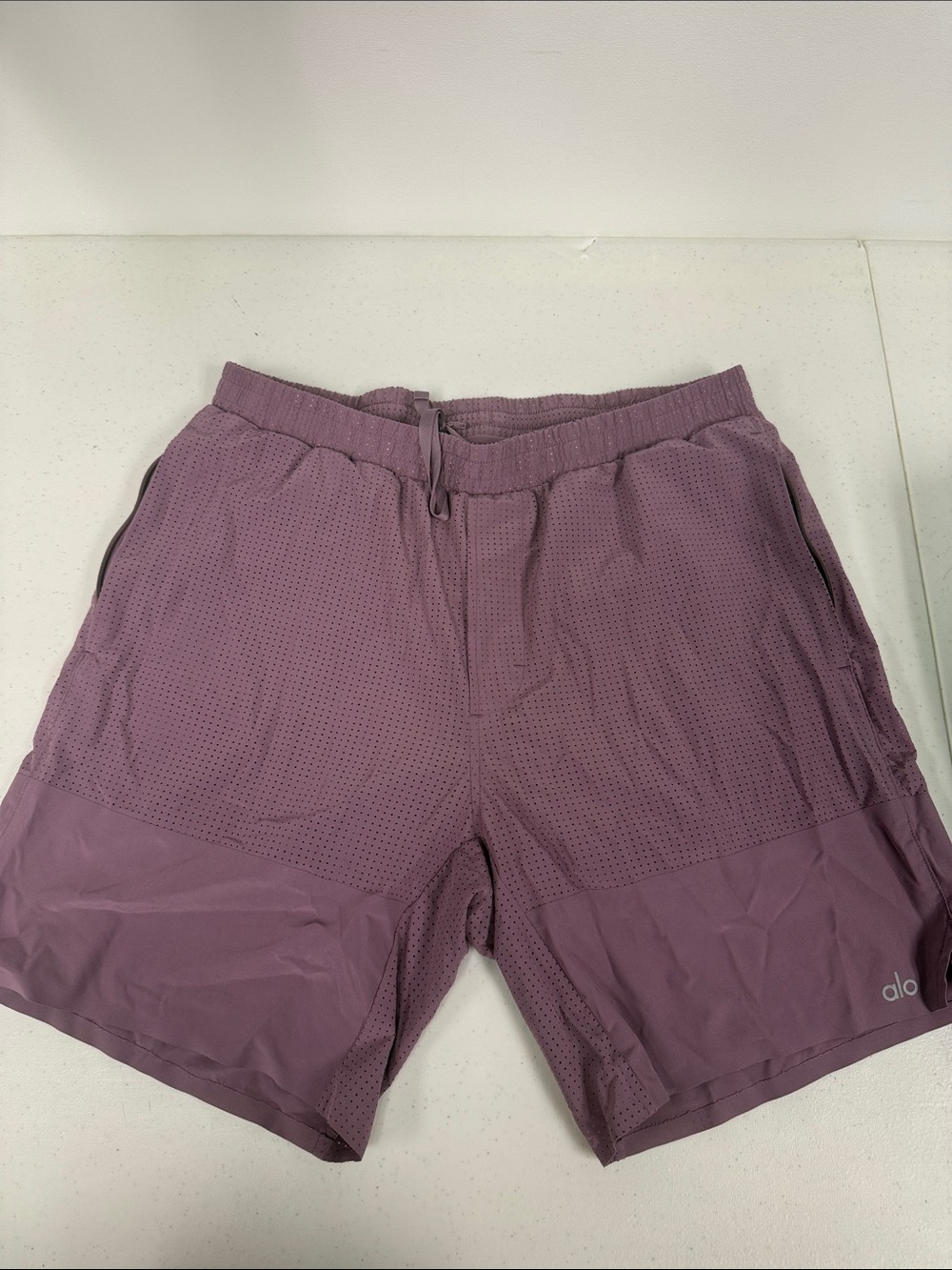 ALO Yoga 9” traction arena shorts in icy Purple